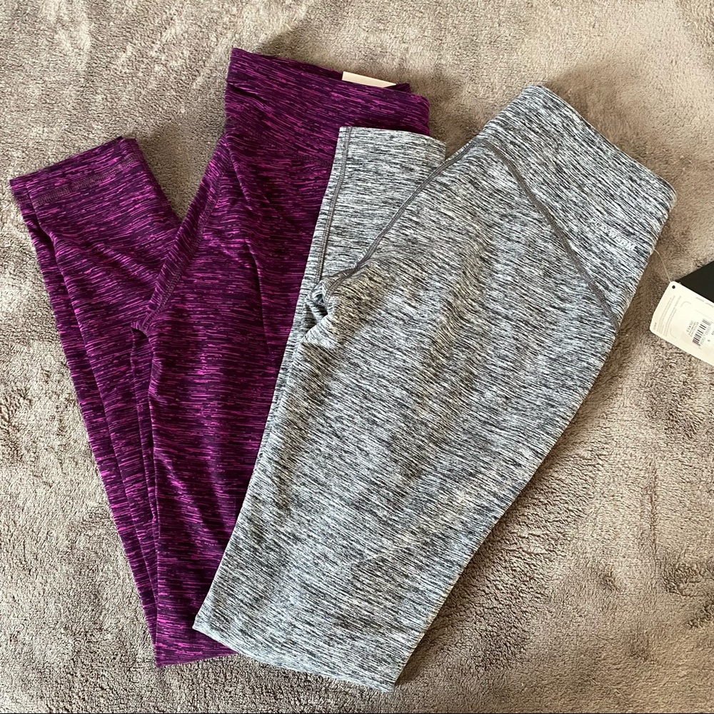 BUNDLE NWT Reebok Leggings 2 Pairs-Grey and Purple